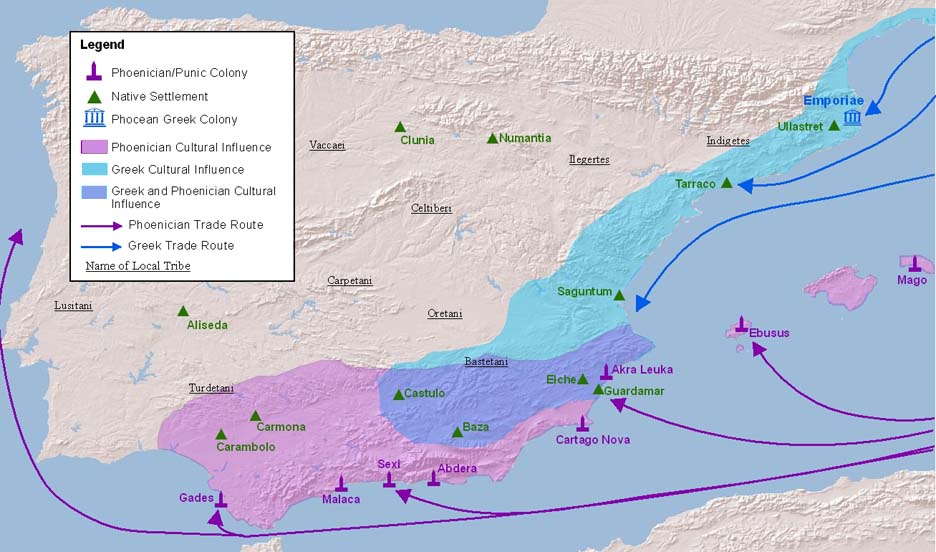 Greek and Phoenician Colonies in Iberia
